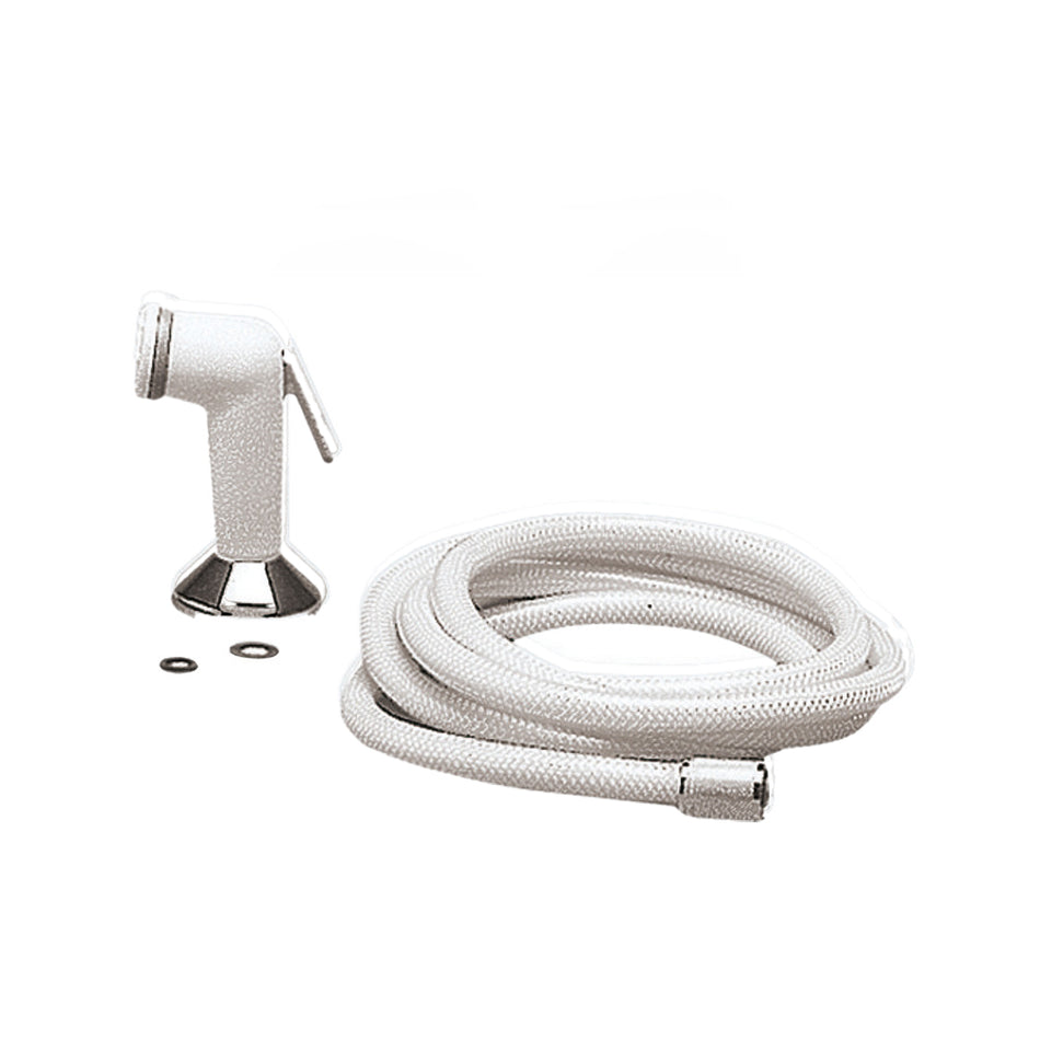 DOUCHE AVEC TUBE PVC 2,5 MT SUPPORT DE PONT BLANC/OCR