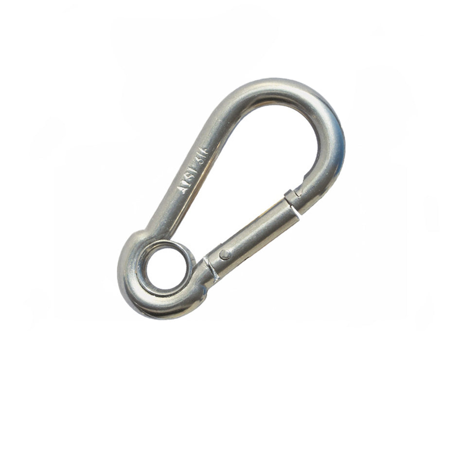 STAINLESS STEEL SNAP HOOK W/RING 5MM