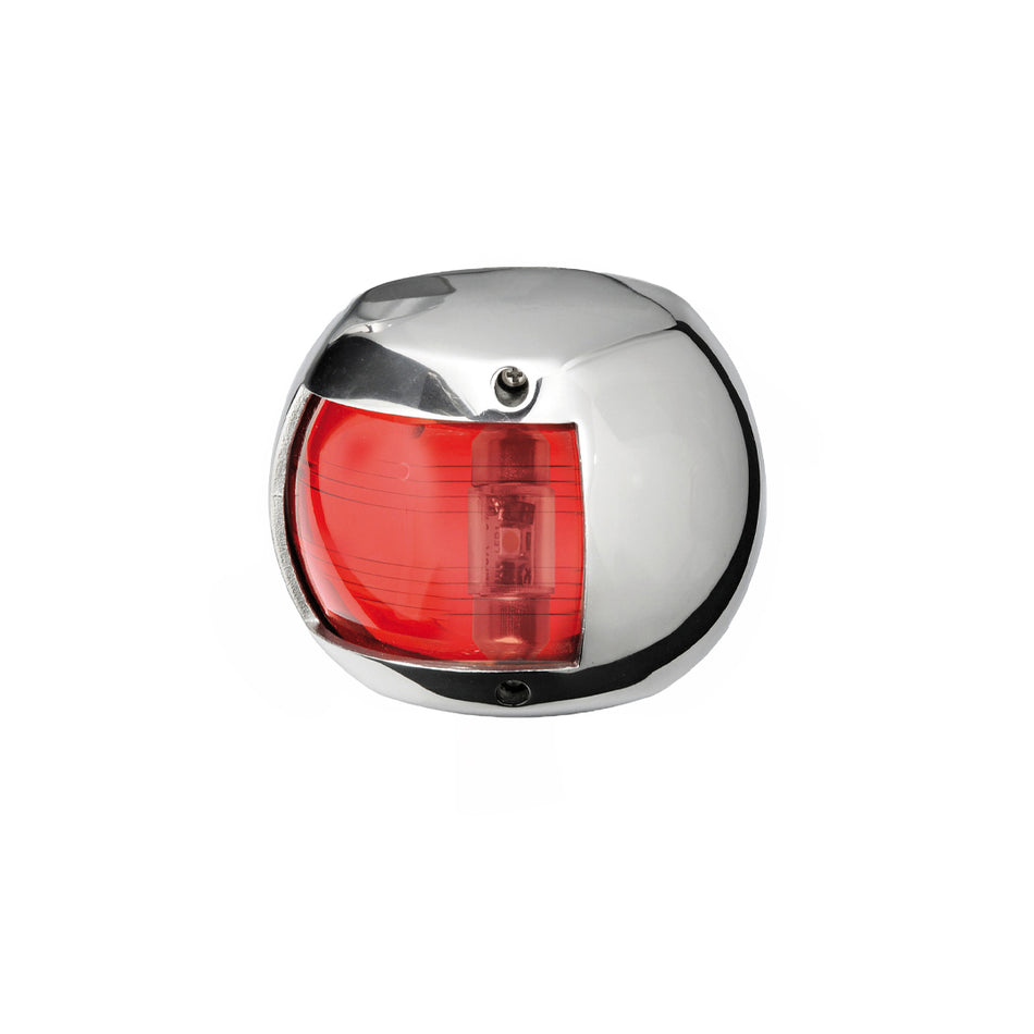 FANALE DI VIA COMPACT 12V LED INOX ROSSO 112,5°  SINISTRO