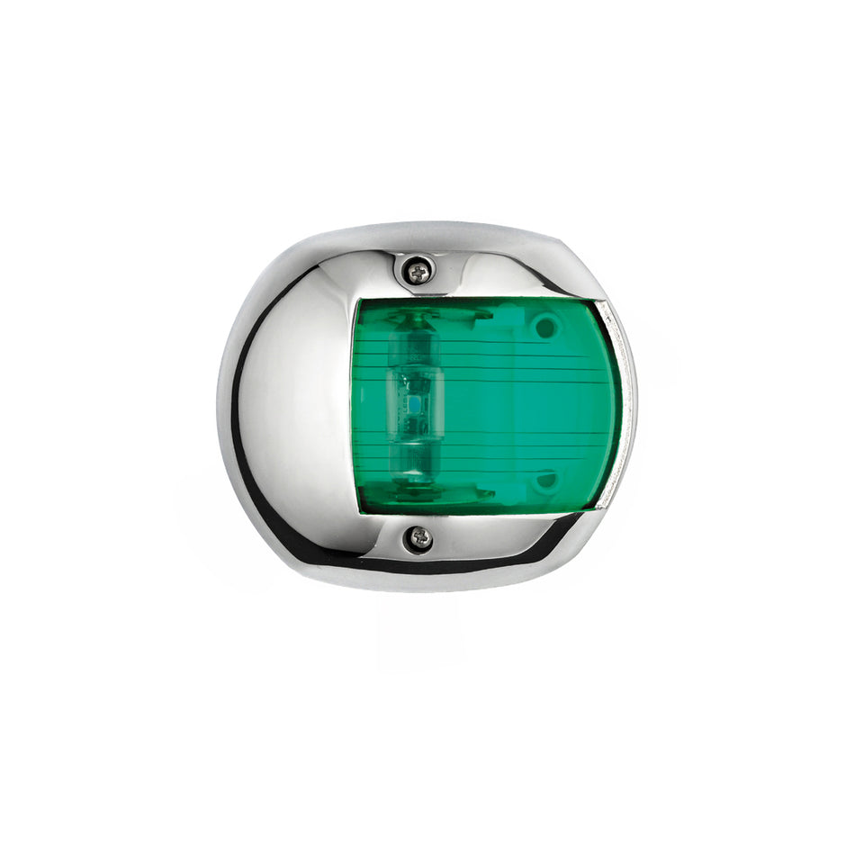 FANALE DI VIA COMPACT 12V LED INOX VERDE 112,5°  DESTRO