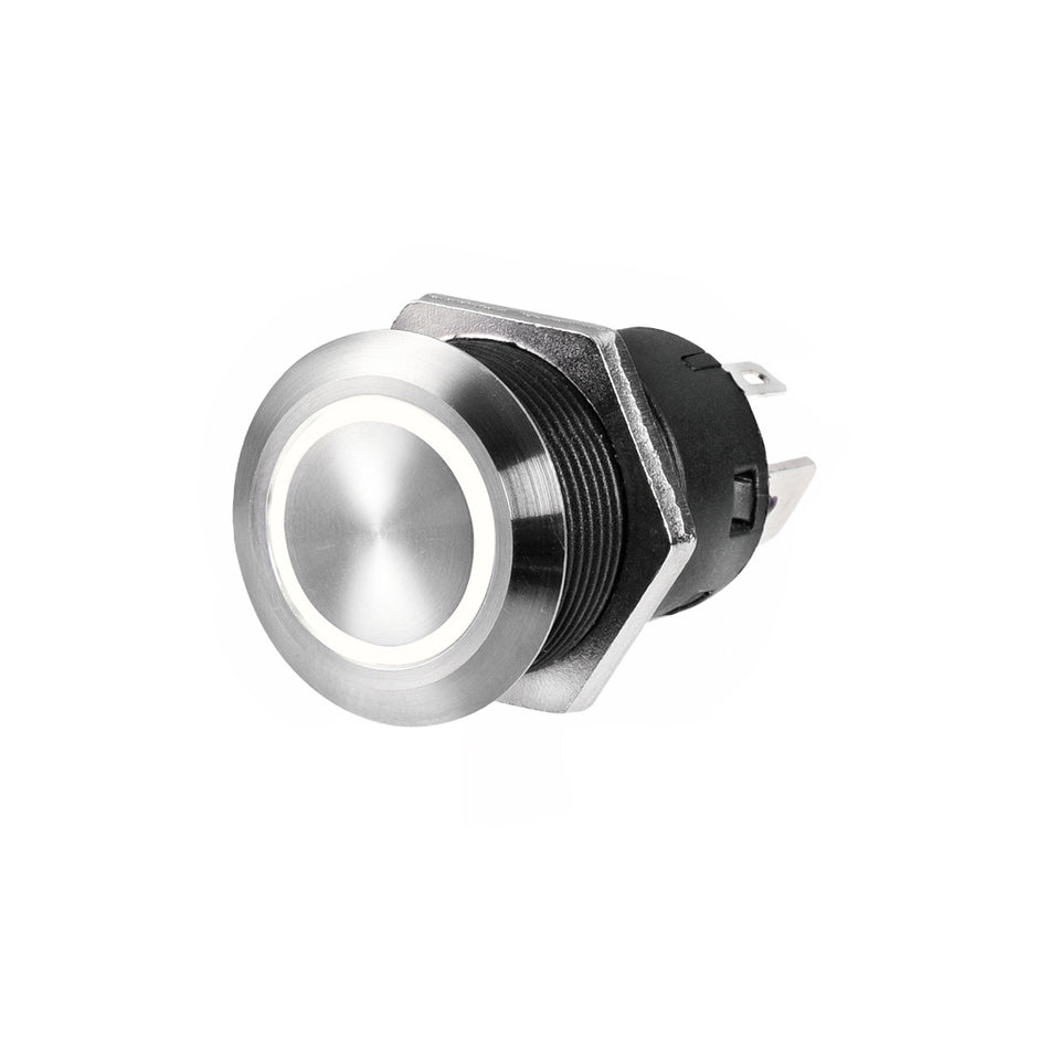 INTERRUTTORE FLAT INOX LED ON-OFF 12V BIANCO