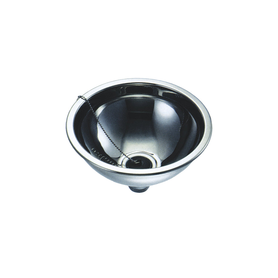 LAVELLO SEMISFERICO INOX C/TAPPO E PILETTA 38MM