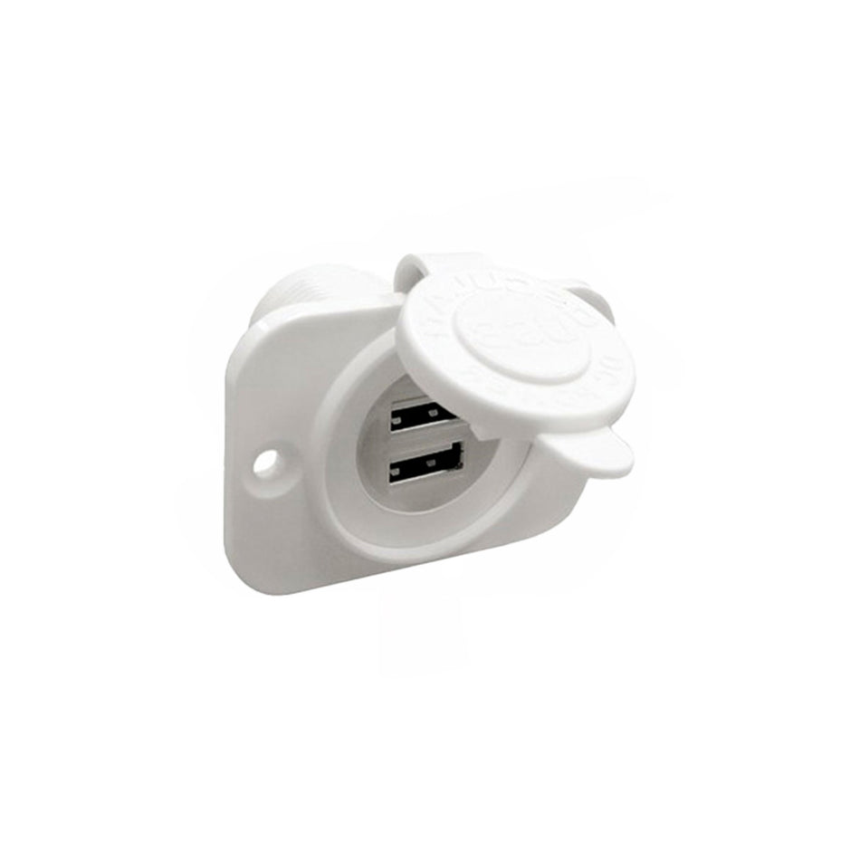 PRESA USB DOPPIA COLORE BIANCO